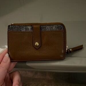 Mini Fossil Keely Cardholder in brown leather
